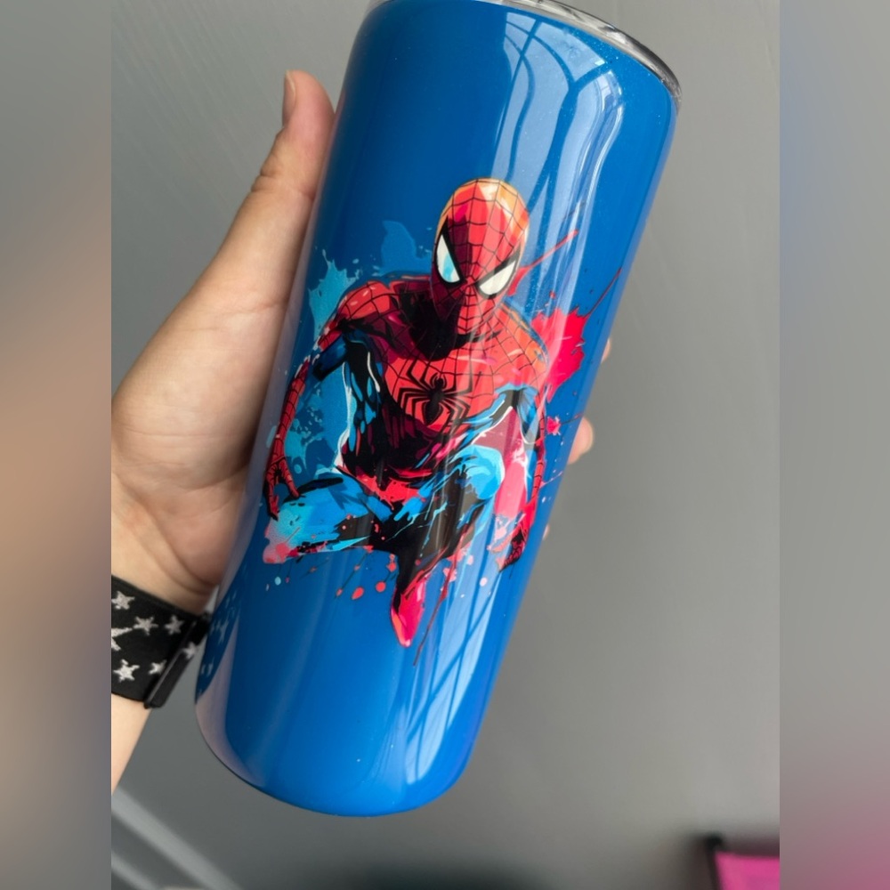 Custom kids tumbler 15oz new able to add a name Spider-Man
